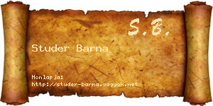 Studer Barna névjegykártya
