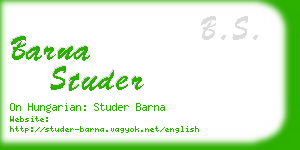 barna studer business card